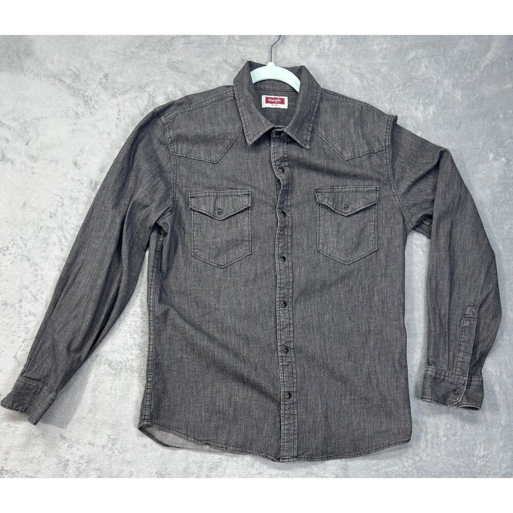 Men's Wrangler Black Denim Western button up Medium